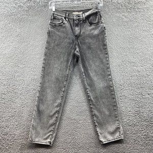 Levi's 724 Jeans Girls Size 26 Grey Denim High Rise Straight Jeans Girls Size 26